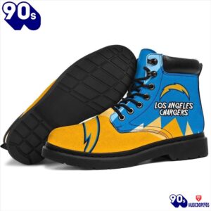 Los Angeles Chargers All Season Boots Casual Shoes Vegan Leather Custom Boot Shoes