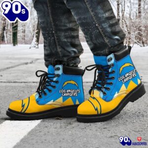 Los Angeles Chargers All Season Boots Casual Shoes Vegan Leather Custom Boot Shoes