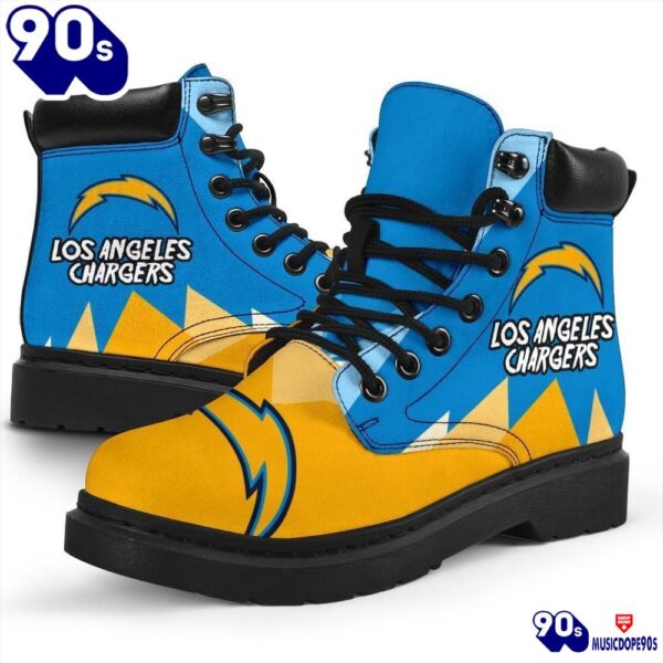 Los Angeles Chargers All Season Boots  Casual Shoes  Vegan Leather Custom Boot Shoes