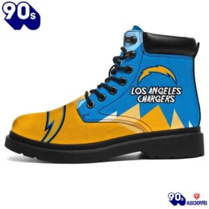 Los Angeles Chargers All Season Boots Casual Shoes Vegan Leather Custom Boot Shoes