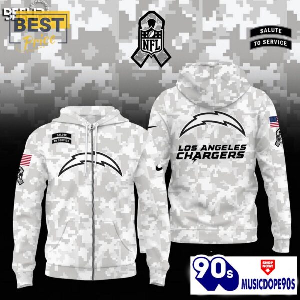 Los Angeles Chargers Camo 2024 Salute to Service Hoodie, Jogger, Cap