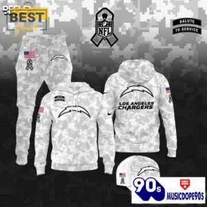 Los Angeles Chargers Camo 2024 Salute to Service Hoodie, Jogger, Cap