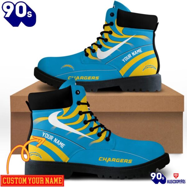 Los Angeles Chargers Custom Boots Shoes Idea Gift For Fan