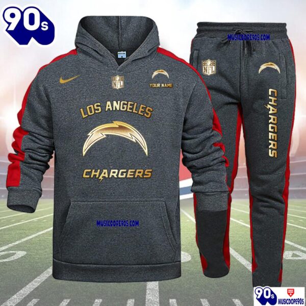 Los Angeles Chargers NFL 32 Teams Personlized Golden Logo Hoodie Set