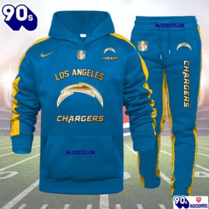 Los Angeles Chargers NFL 32 Teams Personlized Golden Logo Hoodie Set