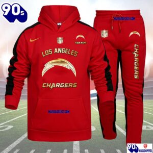 Los Angeles Chargers NFL 32 Teams Personlized Golden Logo Hoodie Set