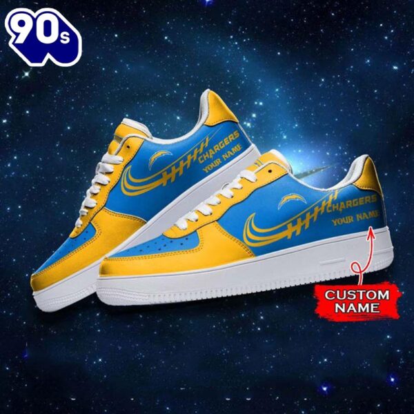 Los Angeles Chargers NFL Personalized Air Force Sneaker