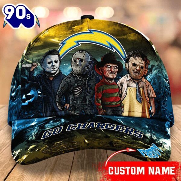 Los Angeles Chargers  NFL Personalized Trending Cap Mixed Horror Movie Characters
