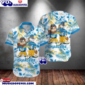 Los Angeles Chargers Taz And Bugs NFL Teams Hawaiian Shirt