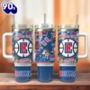 Los Angeles Clippers Basketball team NBA Sport Custom Stanley Quencher 40oz Stainless Steel Tumbler  For Fans