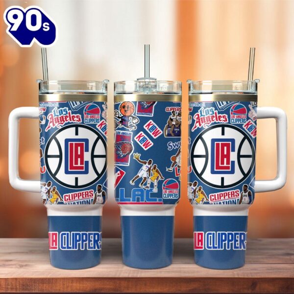 Los Angeles Clippers Basketball team NBA Sport Custom Stanley Quencher 40oz Stainless Steel Tumbler  For Fans