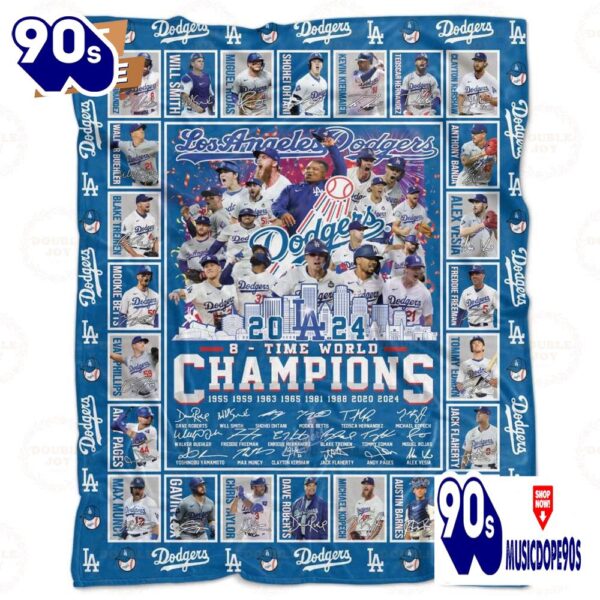 Los Angeles Dodgers 2024 8 – Time World Champions Fleece Blanket