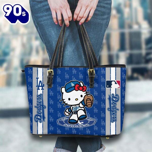 Los Angeles Dodgers Mlb Kitty Women Leather Tote Bag