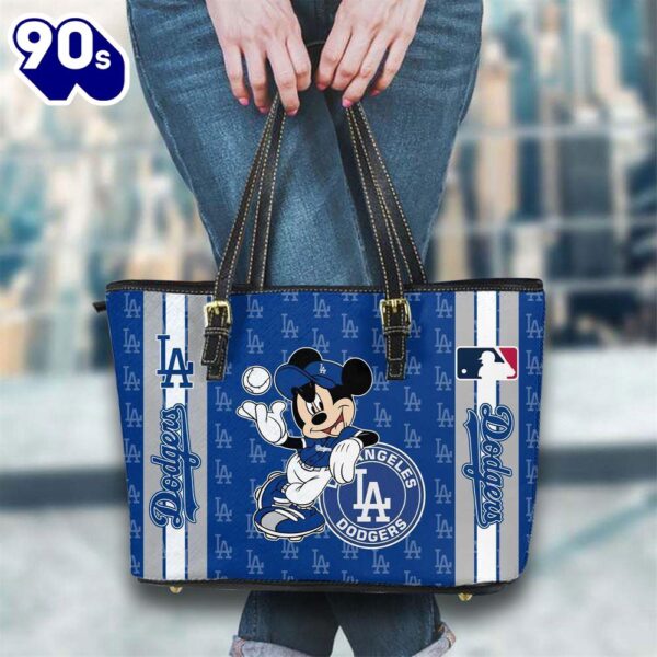 Los Angeles Dodgers Mlb Mickey Women Leather Tote Bag