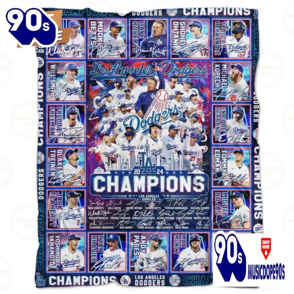 Los Angeles Dodgers World Series 2024 Champions Blanket