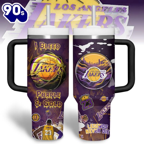 Los Angeles Lakers NBA Custom Stanley Quencher 40oz Stainless Steel Tumbler