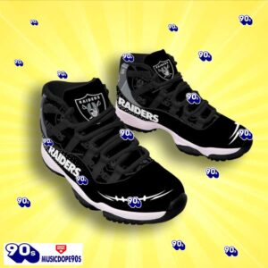 Los Angeles Raiders Football Team Air Jordan 11 Best Sneakers For Men Women Fans