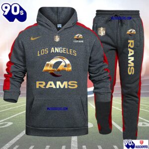 Los Angeles Rams NFL 32 Teams Personlized Golden Logo Hoodie Set