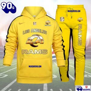 Los Angeles Rams NFL 32 Teams Personlized Golden Logo Hoodie Set