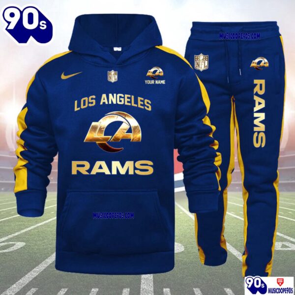 Los Angeles Rams NFL 32 Teams Personlized Golden Logo Hoodie Set