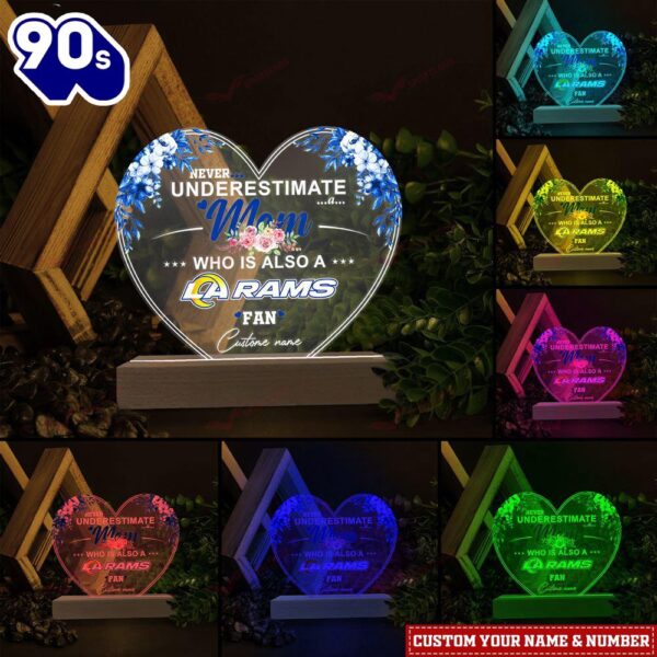 Los Angeles Rams NFL Personalized 3D Led Light Gift For Mom  – Christmas Night Light