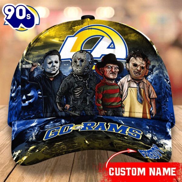 Los Angeles Rams  NFL Personalized Trending Cap Mixed Horror Movie Characters