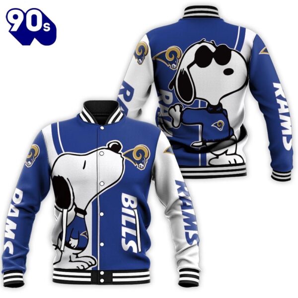 Los Angeles Rams Snoopy Lover 3D Printed Baseball Jacket For Men Women