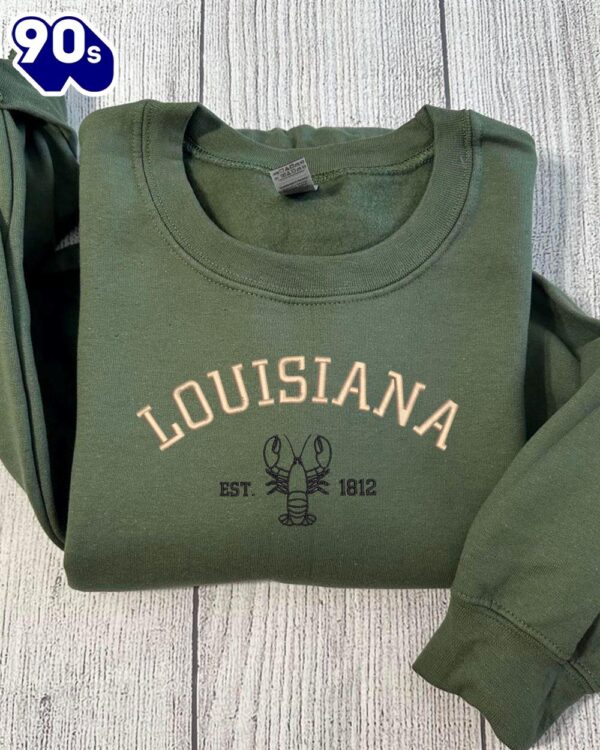 Louisiana Est. 1812 Embroidered Sweatshirt Gift Christmas