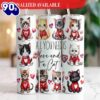 Love And A Cat Valentine 20 oz Skinny Tumbler Cute Kitten Tumbler