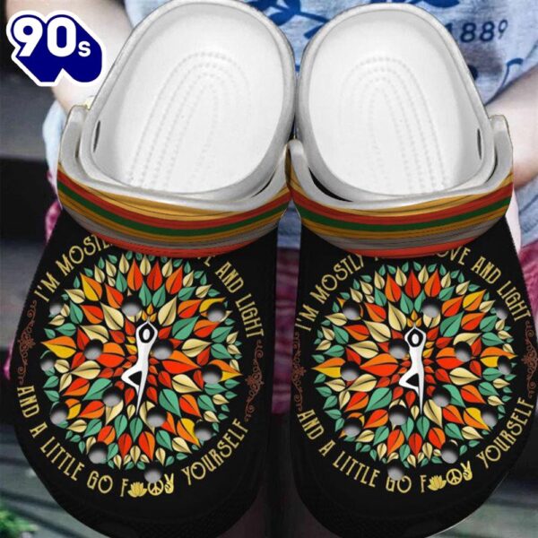 Love Yoga Pattern Clogs Shoes Gift For Christmas Thanksgiving Birthday