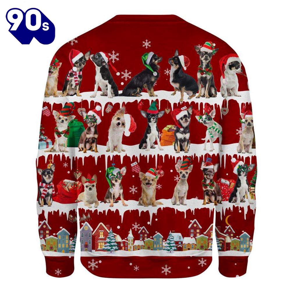 Lovely Chihuahua Snow Winter Festive Celebration In Cool Design Christmas Sweater Lovely Chihuahua Snow Winter Festive Celebration In Cool Design Christmas Sweater