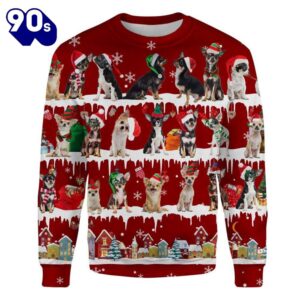 Lovely Chihuahua Snow Winter Festive Celebration In Cool Design Christmas Sweater