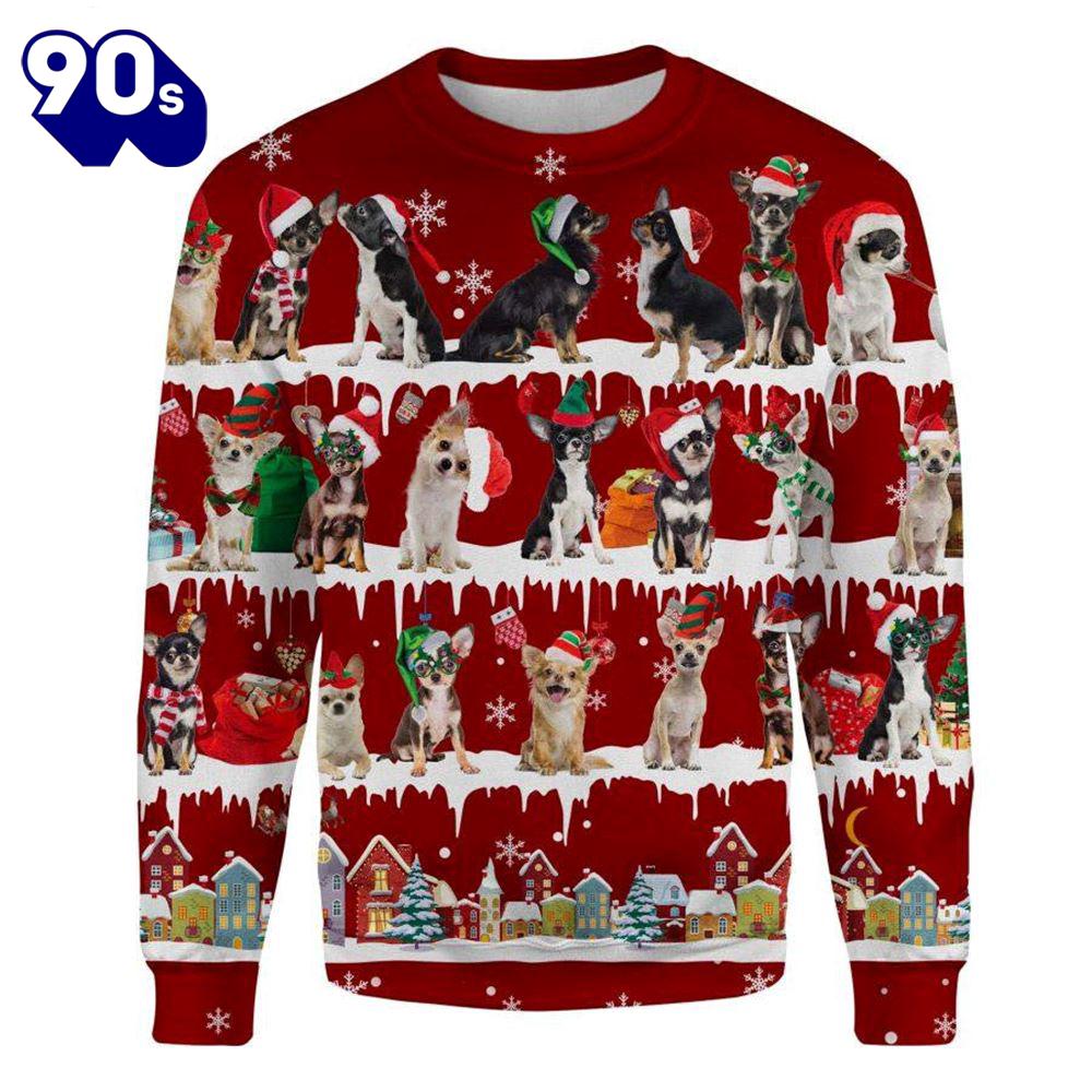Lovely Chihuahua Snow Winter Festive Celebration In Cool Design Christmas Sweater Lovely Chihuahua Snow Winter Festive Celebration In Cool Design Christmas Sweater
