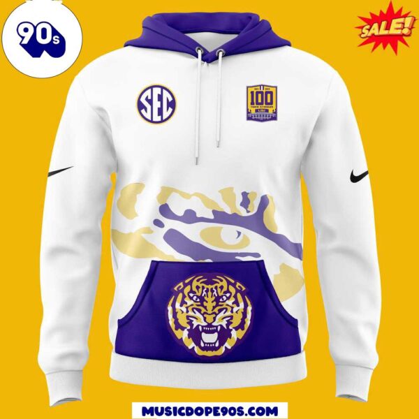 LSU Tigers 100 Years in Tiger Stadium Scratch Hoodie