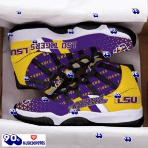 LSU Tigers Football Team Air Jordan 11 Best Sneakers For Men Women Fans