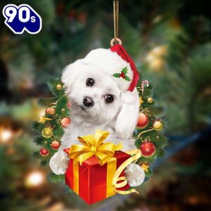 Maltese-Dogs Give Gifts Hanging Ornament,…