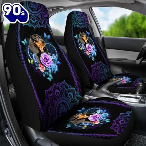 Mandala Style Dachshund Custom Car Seat Covers