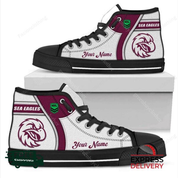 Manly Warringah Sea Eagles NRL Personalized High Top Canvas Shoes