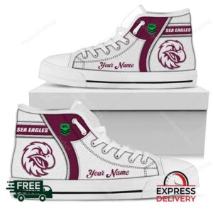 Manly Warringah Sea Eagles NRL Personalized High Top Canvas Shoes