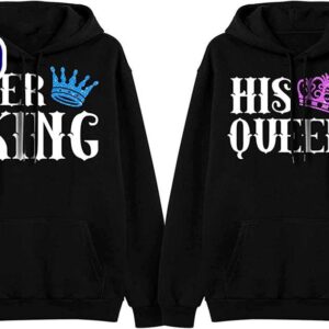 Matching Couple Hoodies Her King…