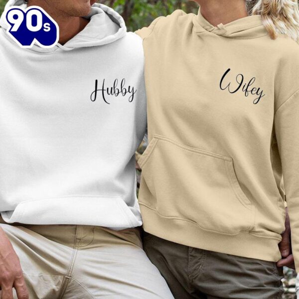 Matching Couple Hoodies Hubby And Wifey Perfect Gift for Honeymoon