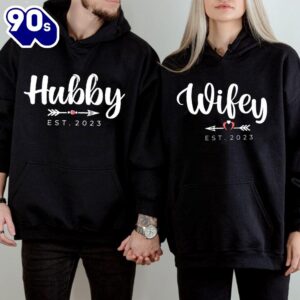 Matching Couple Hoodies Hubby Wifey…