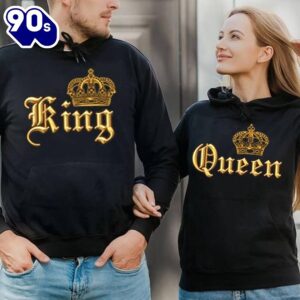 Matching Couple Hoodies King Queen…