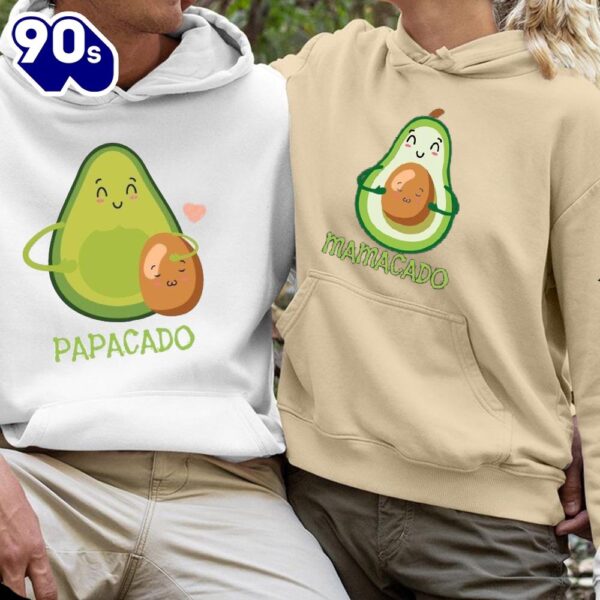 Matching Couple Hoodies Papacado Mamacado