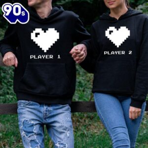 Matching Couple Hoodies Player 1…