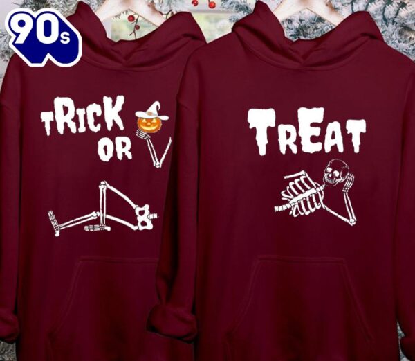 Matching Couple Hoodies Trick Or Treat – Halloween Gift