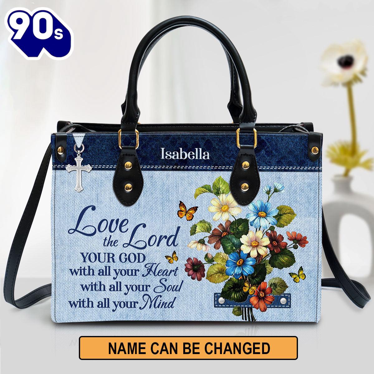 Matthew 2237 Personalized Flower Leather Handbag Love The Lord Your God With All Your Heart, Christian Bags Gift For Women Christmas Matthew 2237 Personalized Flower Leather Handbag Love The Lord Your God With All Your Heart, Christian Bags Gift For Women Christmas