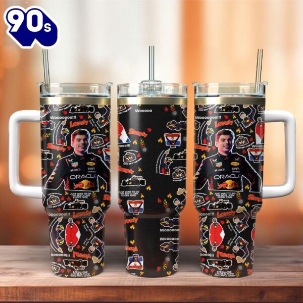 Max Verstappen Custom Stanley Quencher 40oz Stainless Steel Tumbler  For Fans
