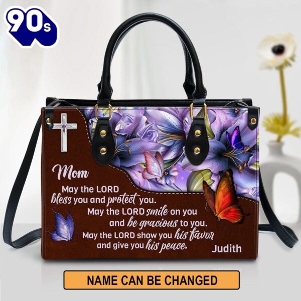 May The Lord Bless You And Protect You Leather Bag , Christian Bags  Gift For Women Christmas