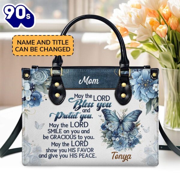 May The Lord Bless You Custom Name Leather Handbags For Women, Christian Bags  Gift For Women Christmas